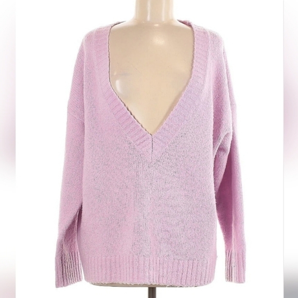 Superdown: Light Pink V-Neck Sweater - Picture 5 of 11